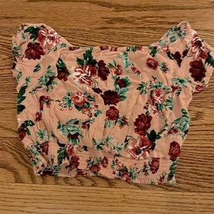 pink forever 21 floral crop top